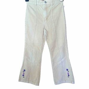 Vintage McKids Tan Corduroy Flower Detail Pants Girls 6